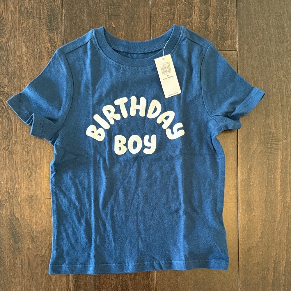 NWT Old Navy Blue 'Birthday Boy' Tee